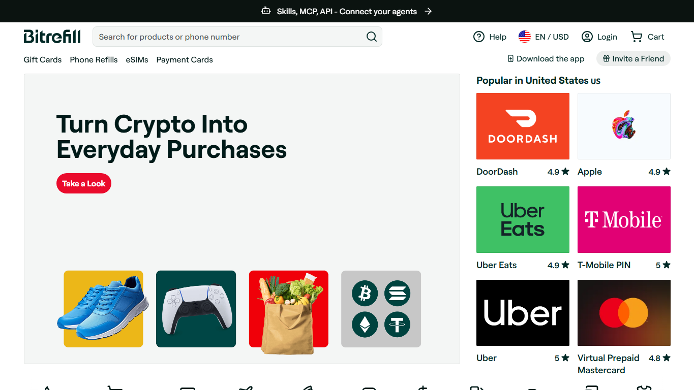 Bitrefill product preview